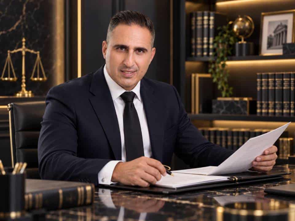עו״ד ששי לב ליד שולחן העבודה
